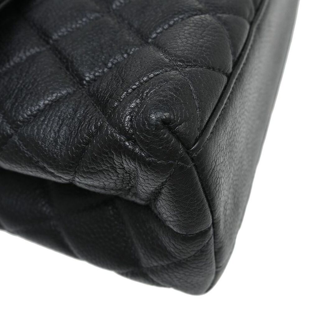 Chanel Vintage Classic Top Handle Flap Bag Quilted Caviar Black Leather Handbag - Picture 6 of 9
